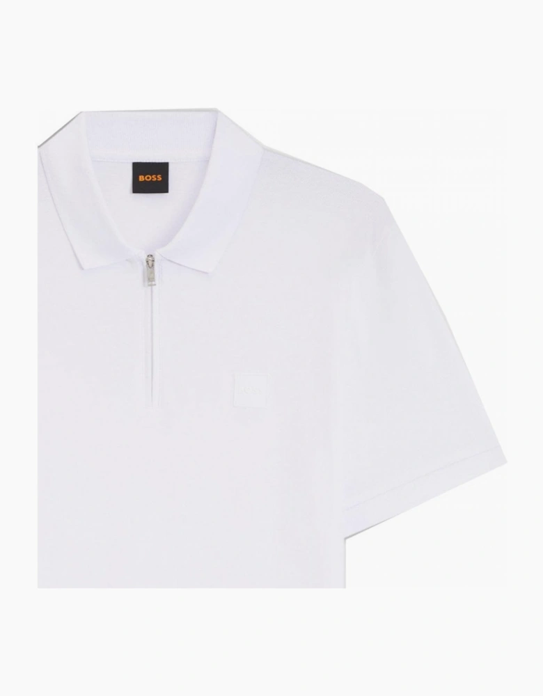 Hugo Boss Men's White Passerzip Polo Shirt