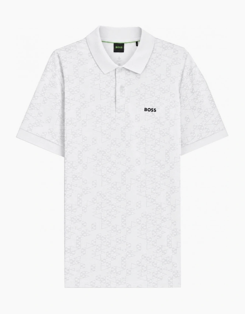 Hugo Boss Men's White All Over Print Polo Shirt