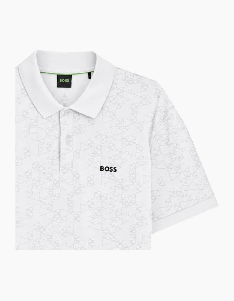 Hugo Boss Men's White All Over Print Polo Shirt