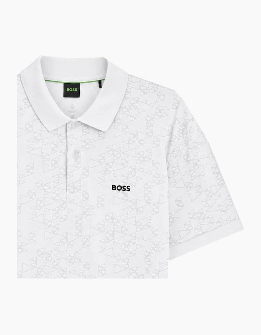 Hugo Boss Men's White All Over Print Polo Shirt