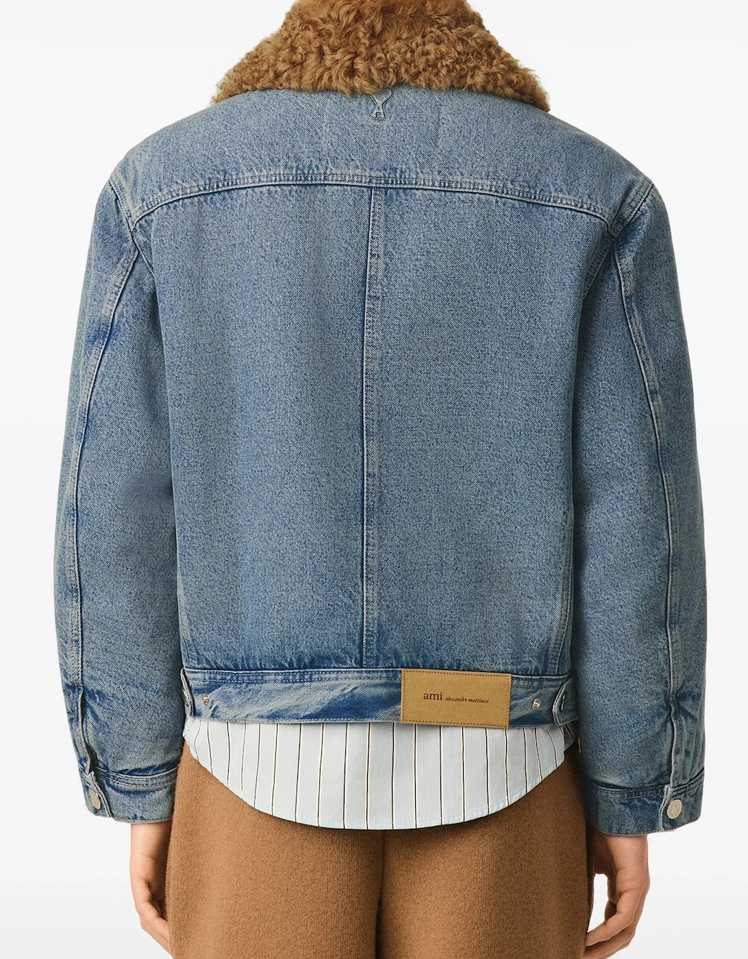 Padded Shearling Trucker Jacket Blue