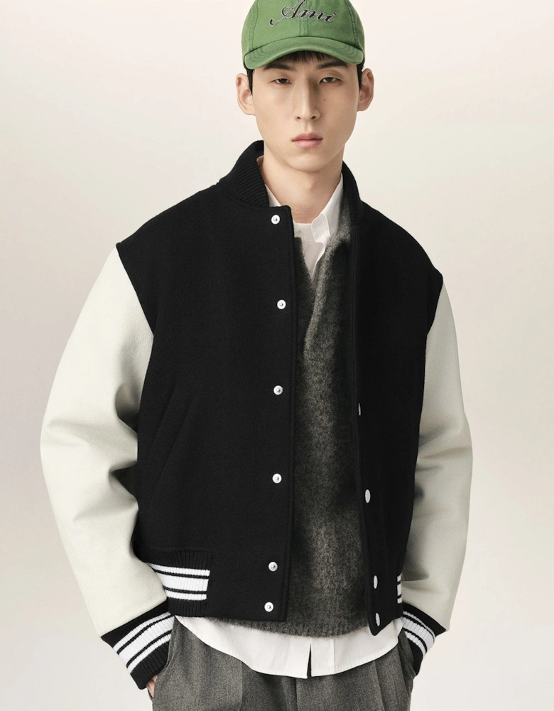 Padded Ami Paris Teddy Jacket Black