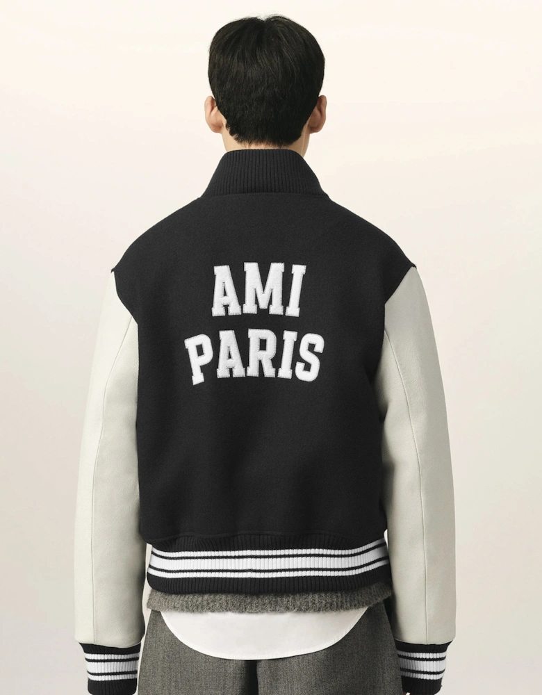 Padded Ami Paris Teddy Jacket Black