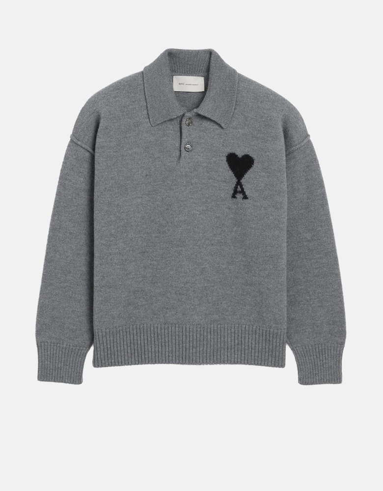 Contrasted ADC Polo Sweater Grey