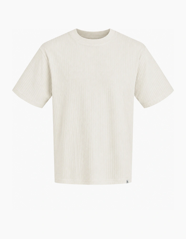 Jack & Jones JPRBLANICHOLAS SS TEE ribbed tee CLOUD DANCER
