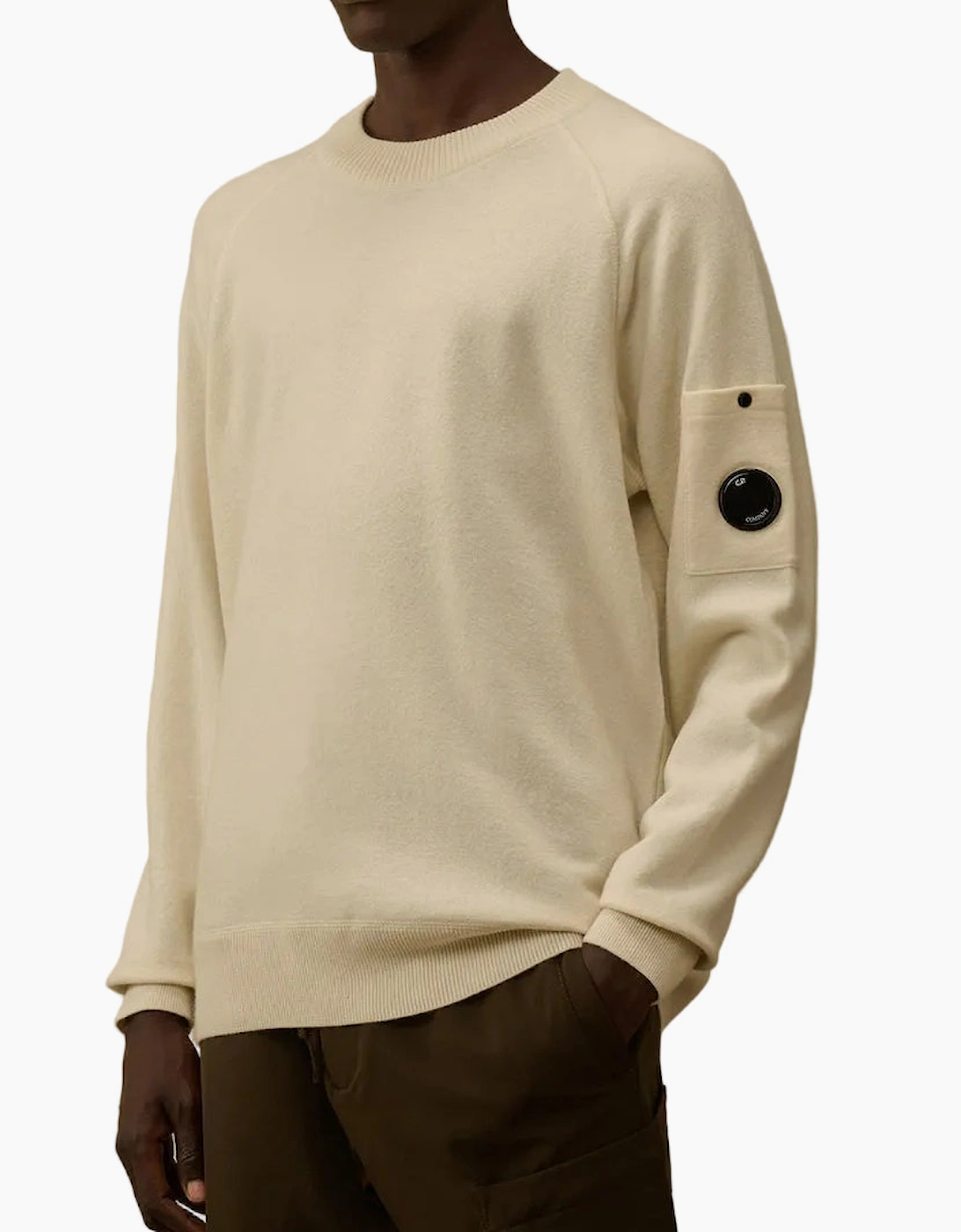 Felted Merino Wool Crewneck Lens Knit
