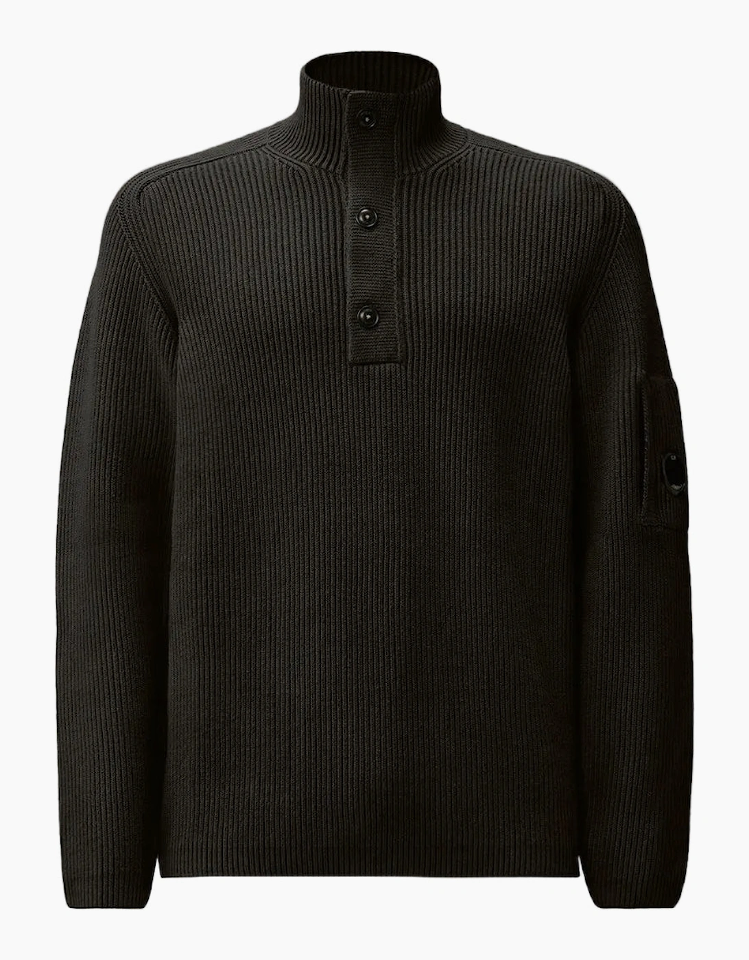 Full Rib Half Button Lens Knit