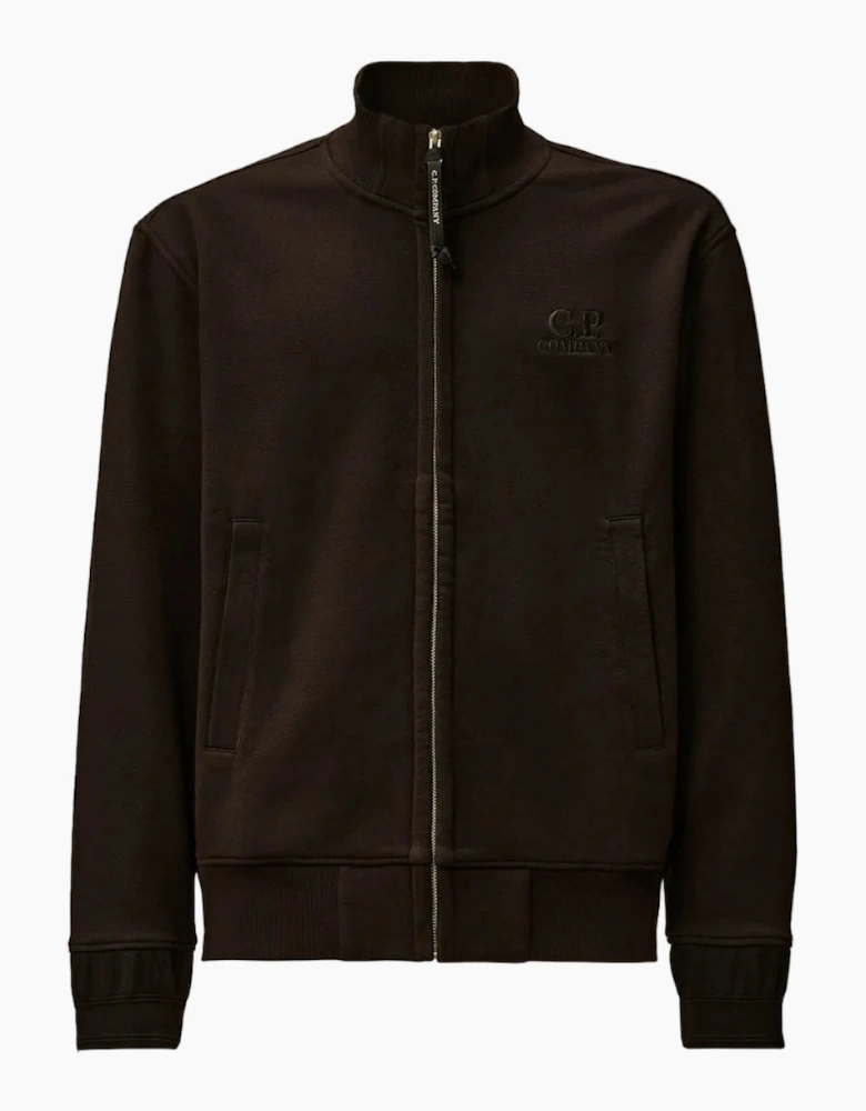 Diagonal Fleece Zip Logo Sweatshirt