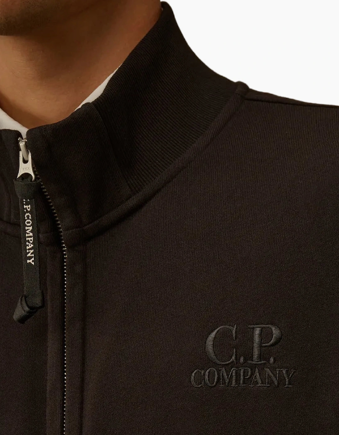 Diagonal Fleece Zip Logo Sweatshirt