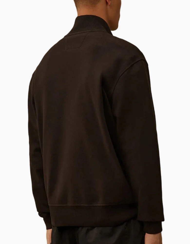 Diagonal Fleece Zip Logo Sweatshirt