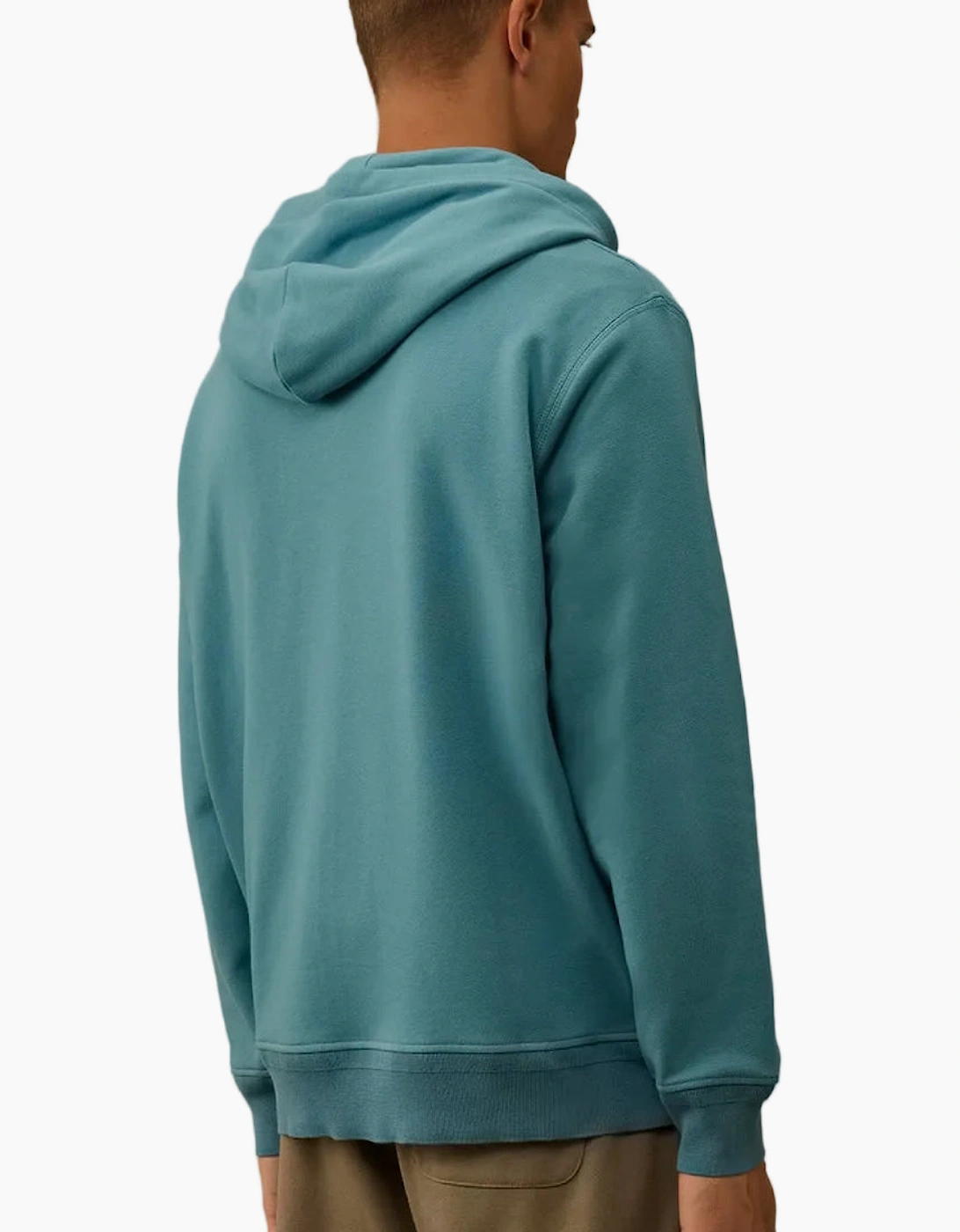 Diagonal Fleece Zip Logo Hoodie