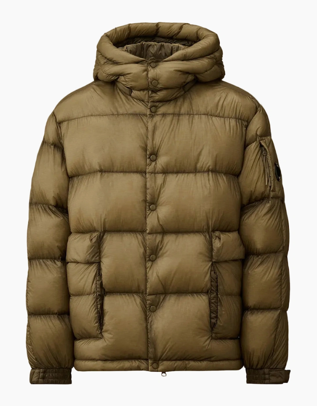 CP Company Men's D.D. Shell Hooded Lens Down Jacket - Tan - Size: 38/Regular