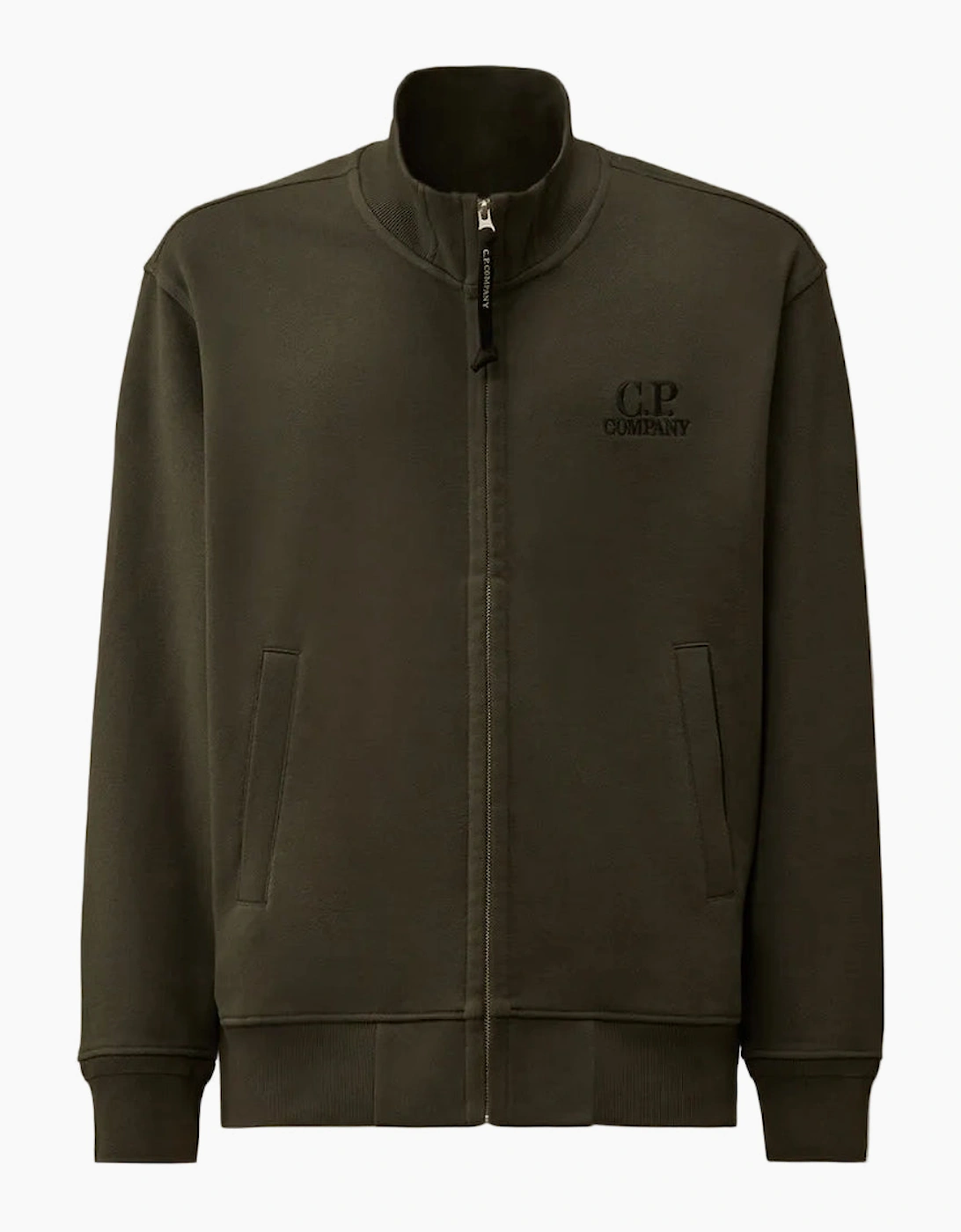Diagonal Fleece Zip Logo Sweatshirt