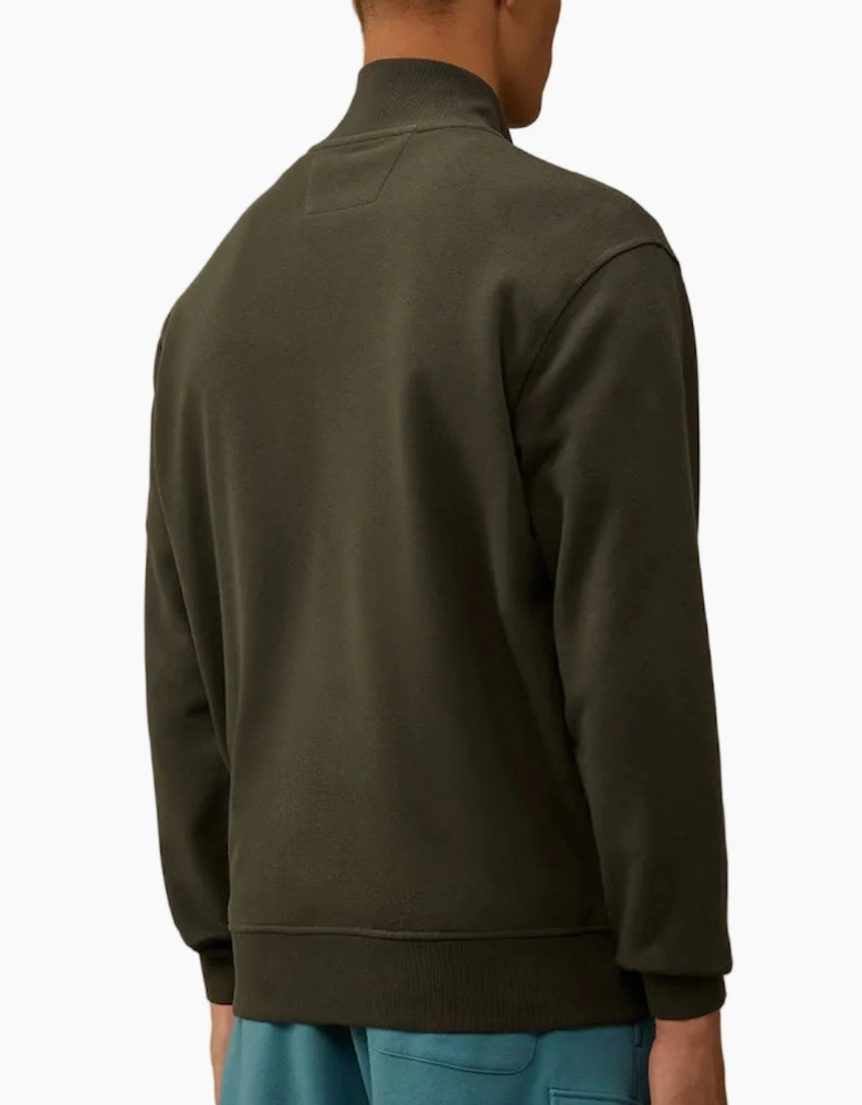 Diagonal Fleece Zip Logo Sweatshirt