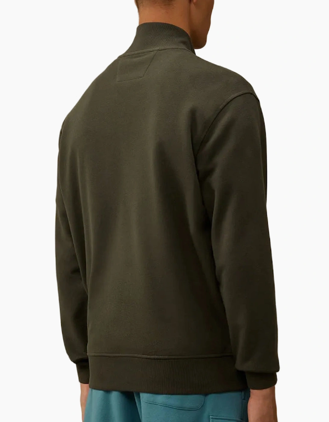 Diagonal Fleece Zip Logo Sweatshirt