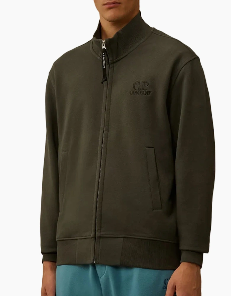 Diagonal Fleece Zip Logo Sweatshirt