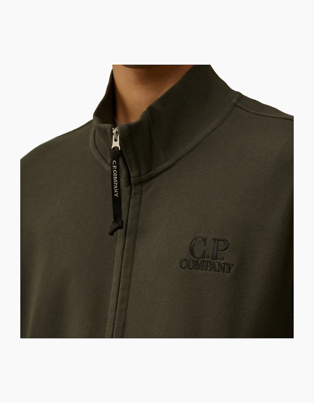 Diagonal Fleece Zip Logo Sweatshirt