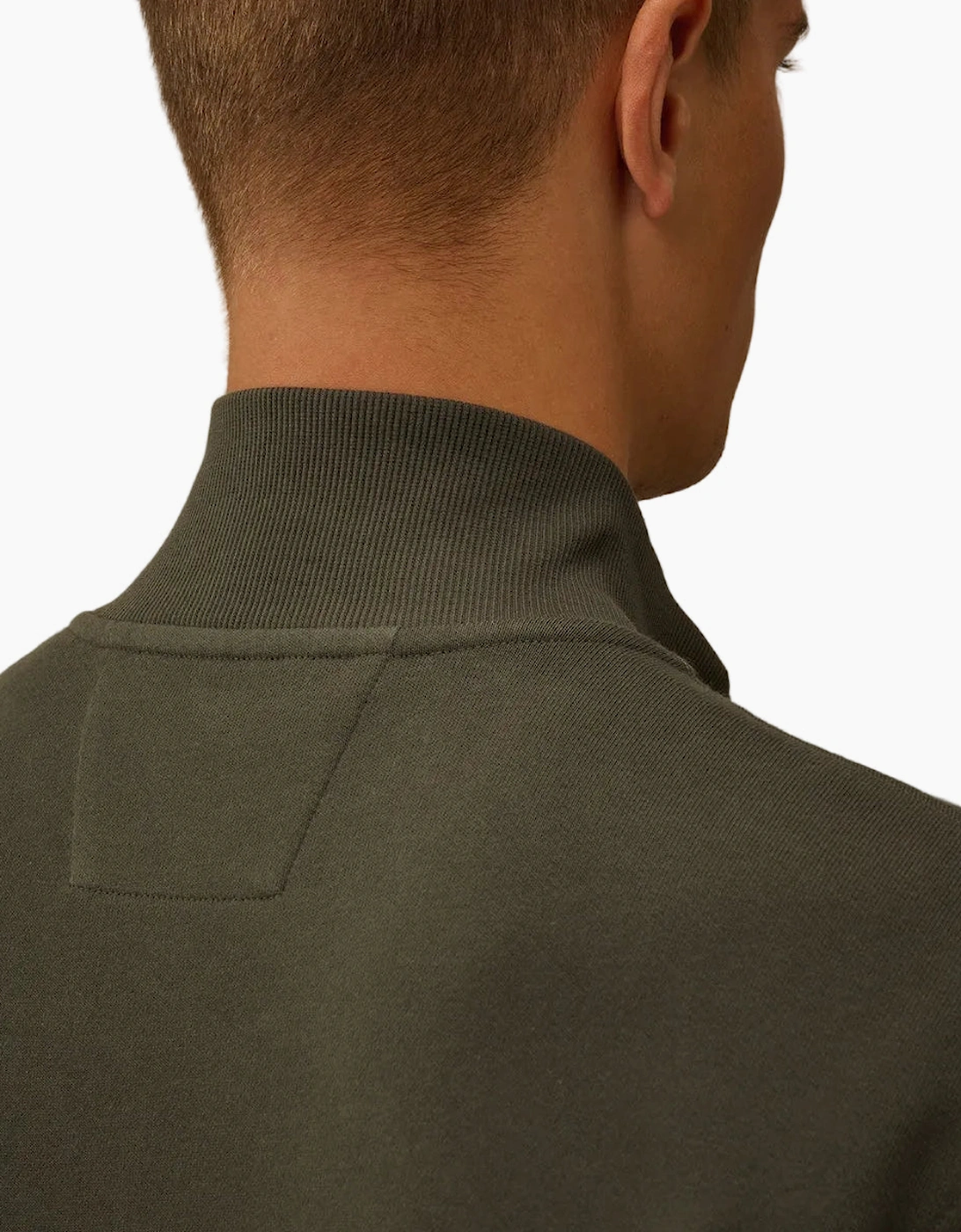 Diagonal Fleece Zip Logo Sweatshirt