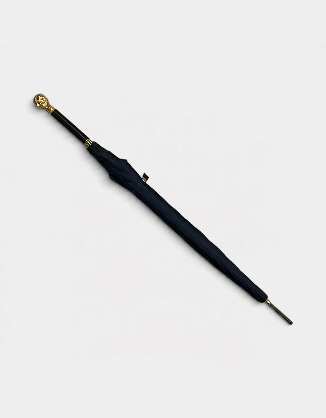 Gold Skull Umbrella Wood Detailing Black