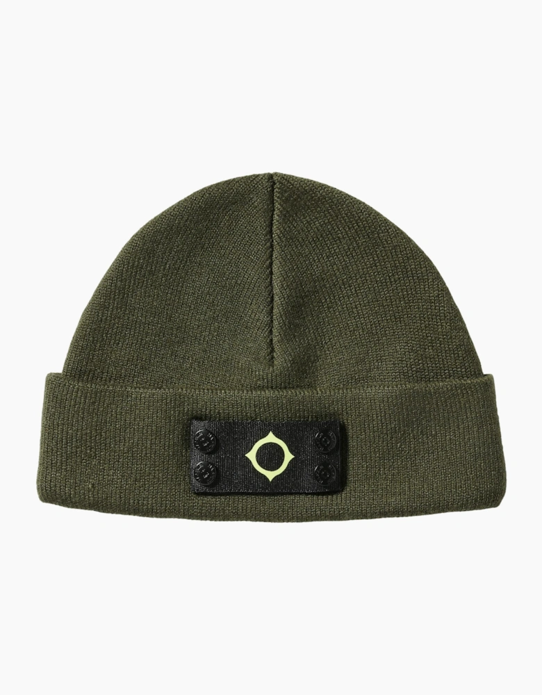 Ma.Strum Badge Bronze Green Beanie