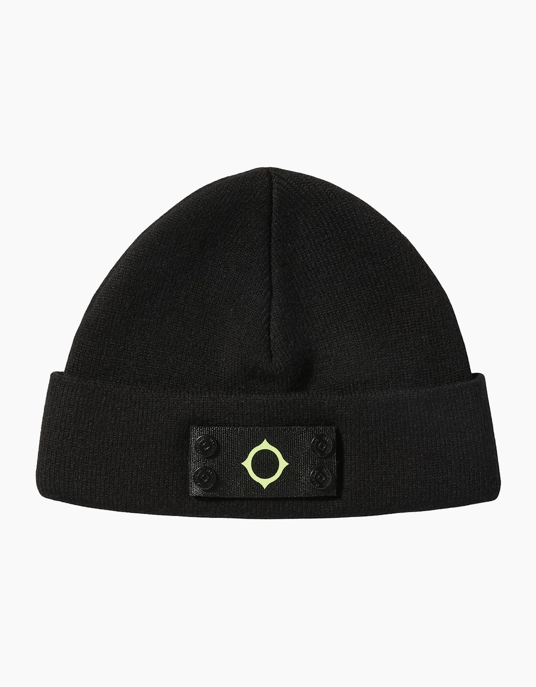 Ma.Strum Badge Jet Black Beanie