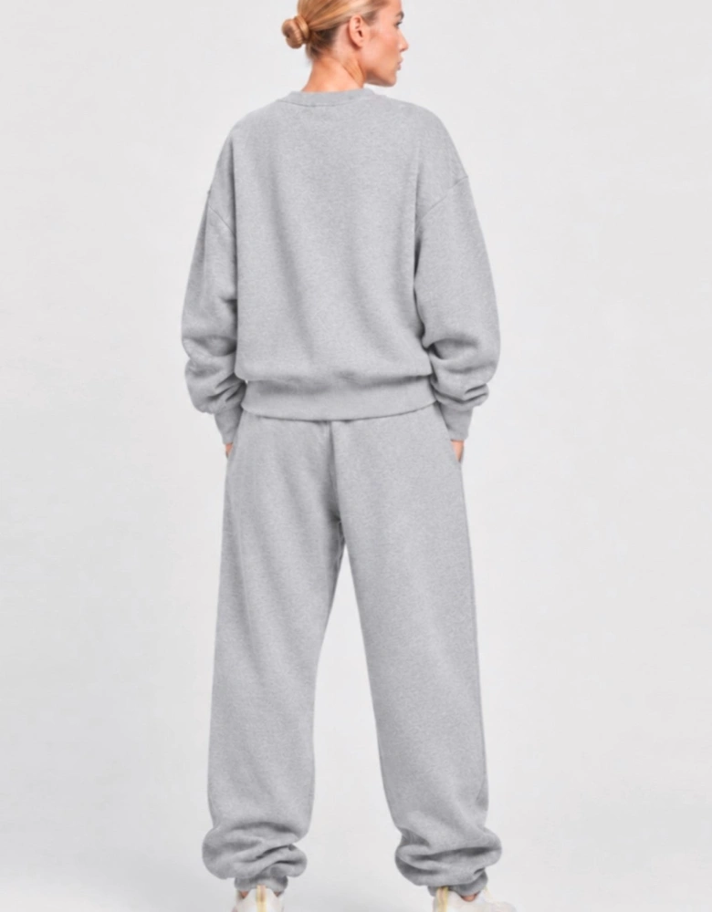 Nike Womens Oversized Phoenix Crewneck Pullover Tracksuit in Grey