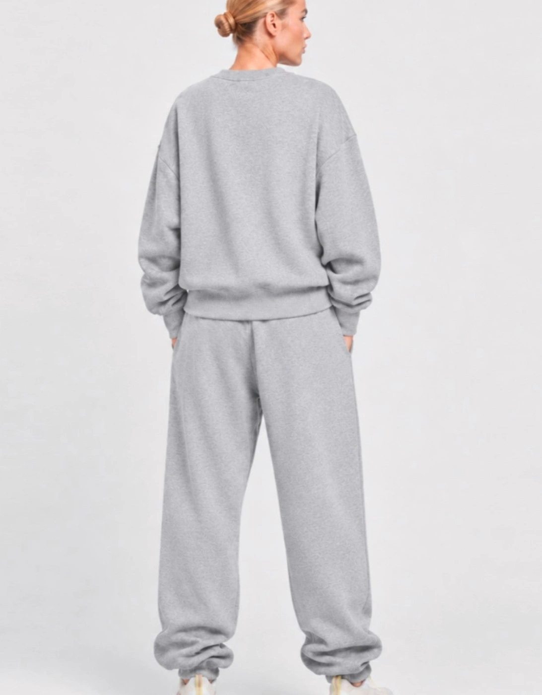 Nike Womens Oversized Phoenix Crewneck Pullover Tracksuit in Grey