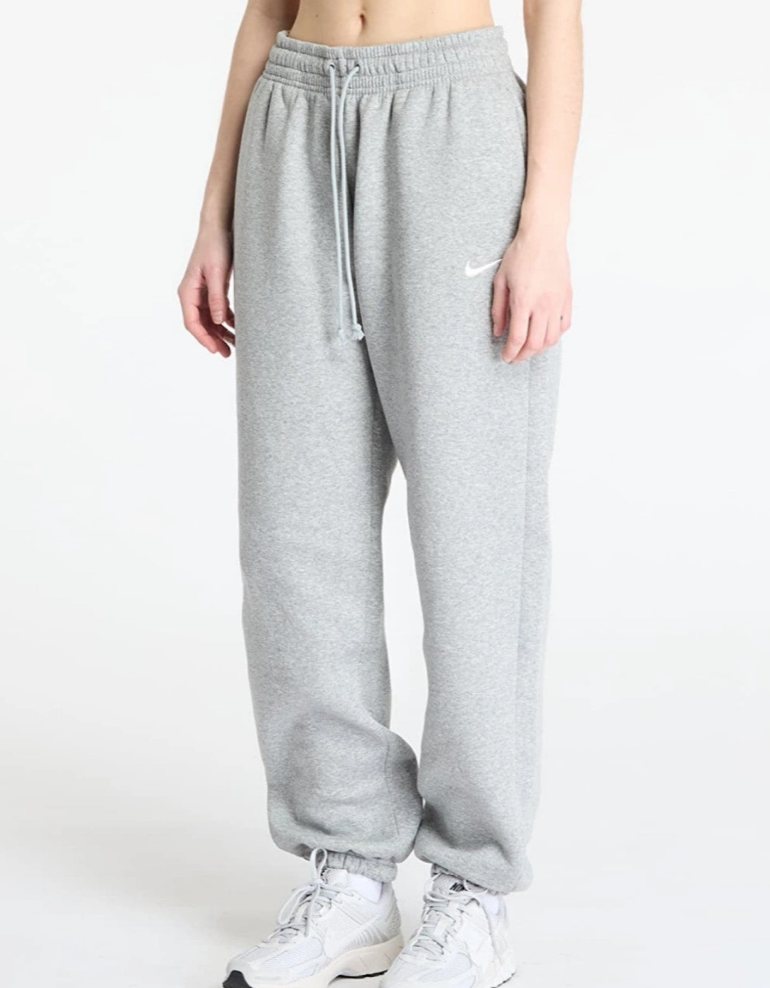 Nike Womens Oversized Phoenix Crewneck Pullover Tracksuit in Grey