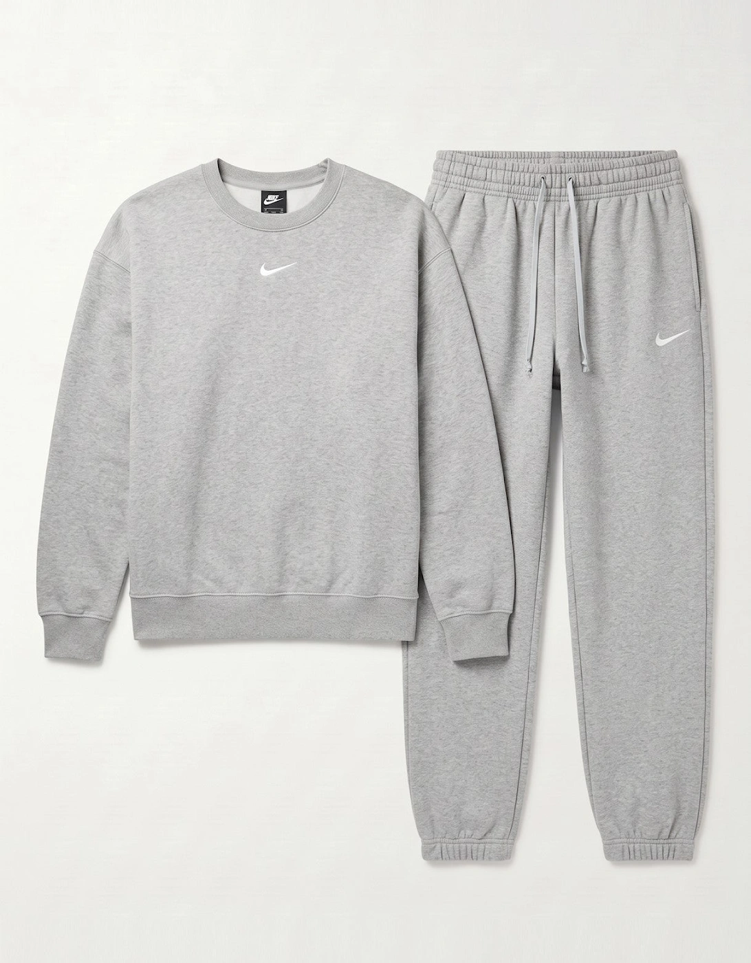 Nike Womens Oversized Phoenix Crewneck Pullover Tracksuit in Grey