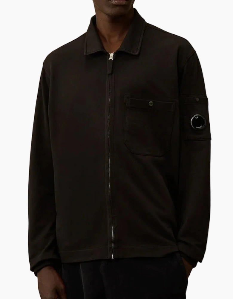 Light Fleece Polo Zip Lens Sweatshirt