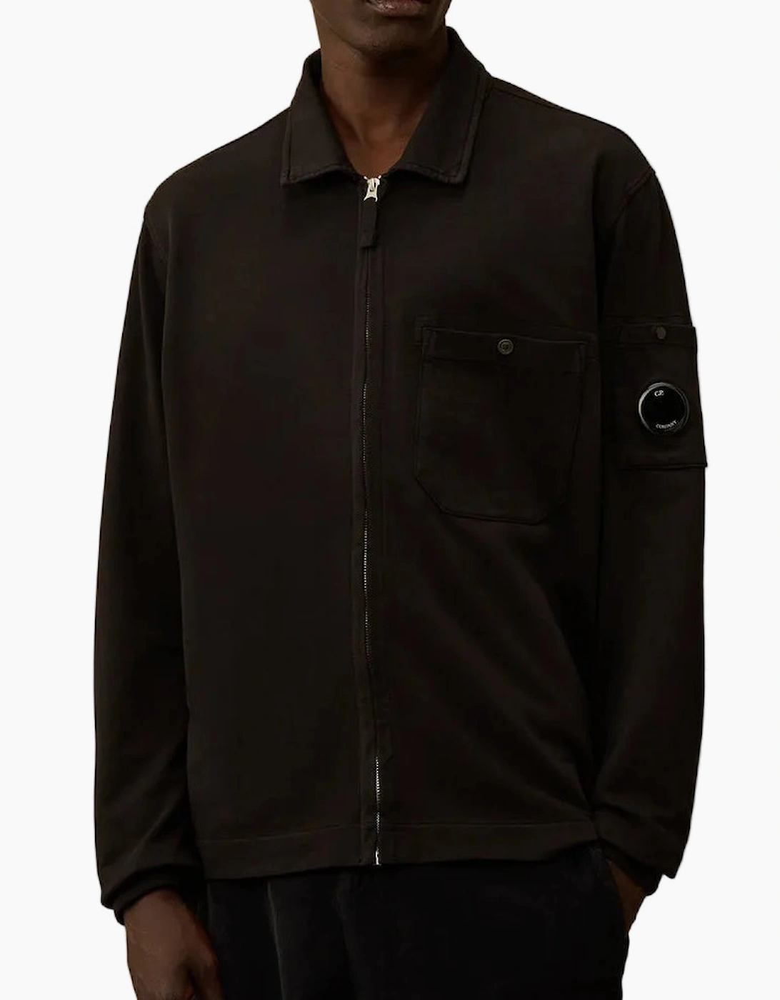 Light Fleece Polo Zip Lens Sweatshirt