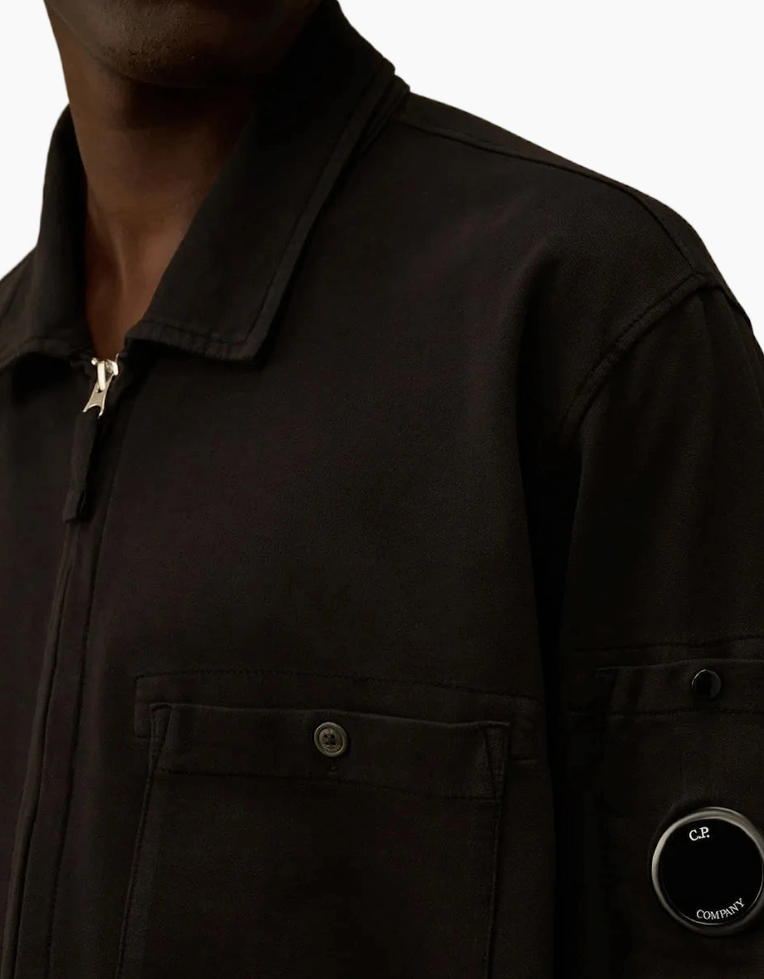 Light Fleece Polo Zip Lens Sweatshirt