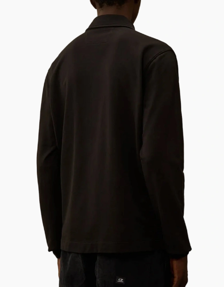 Light Fleece Polo Zip Lens Sweatshirt