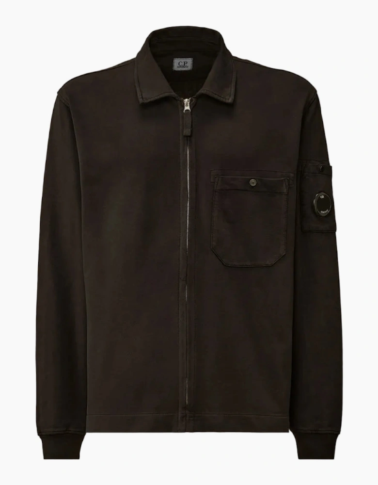 Light Fleece Polo Zip Lens Sweatshirt