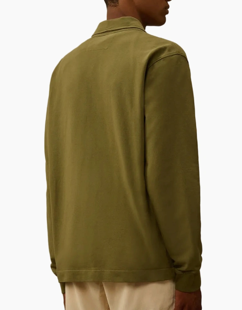 Light Fleece Polo Zip Lens Sweatshirt