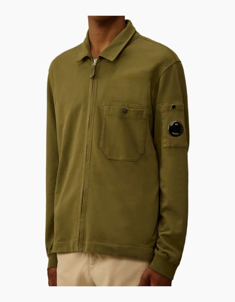 Light Fleece Polo Zip Lens Sweatshirt