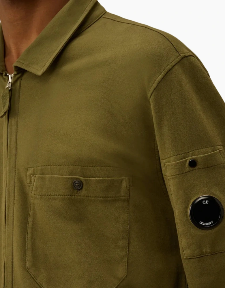 Light Fleece Polo Zip Lens Sweatshirt