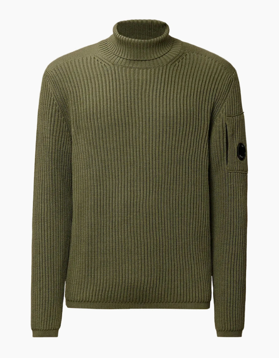 CP Company Men's Re-Wool Turtleneck Lens Knit - Tan - Size: XL
