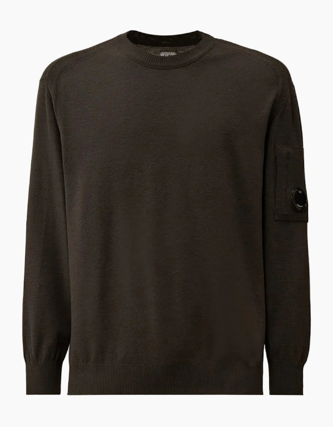 CP Company Men's Extrafine Merino Wool Lens Knit - Black - Size: S