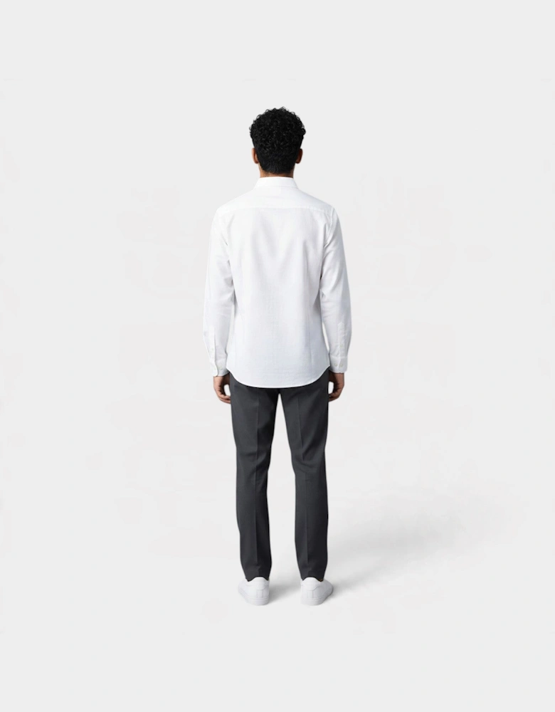 Jacquard Long Sleeve Stripe Shirt White