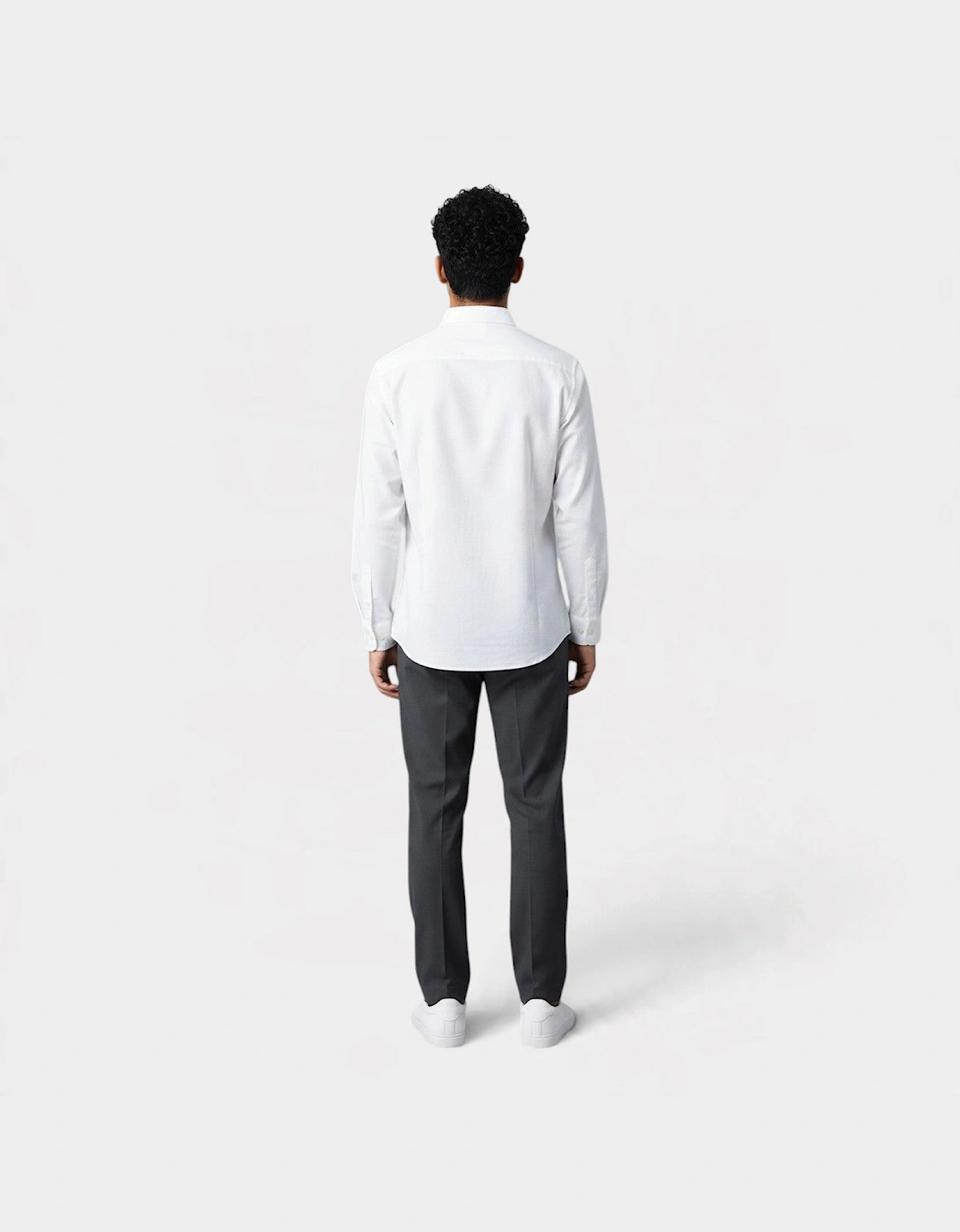 Jacquard Long Sleeve Stripe Shirt White