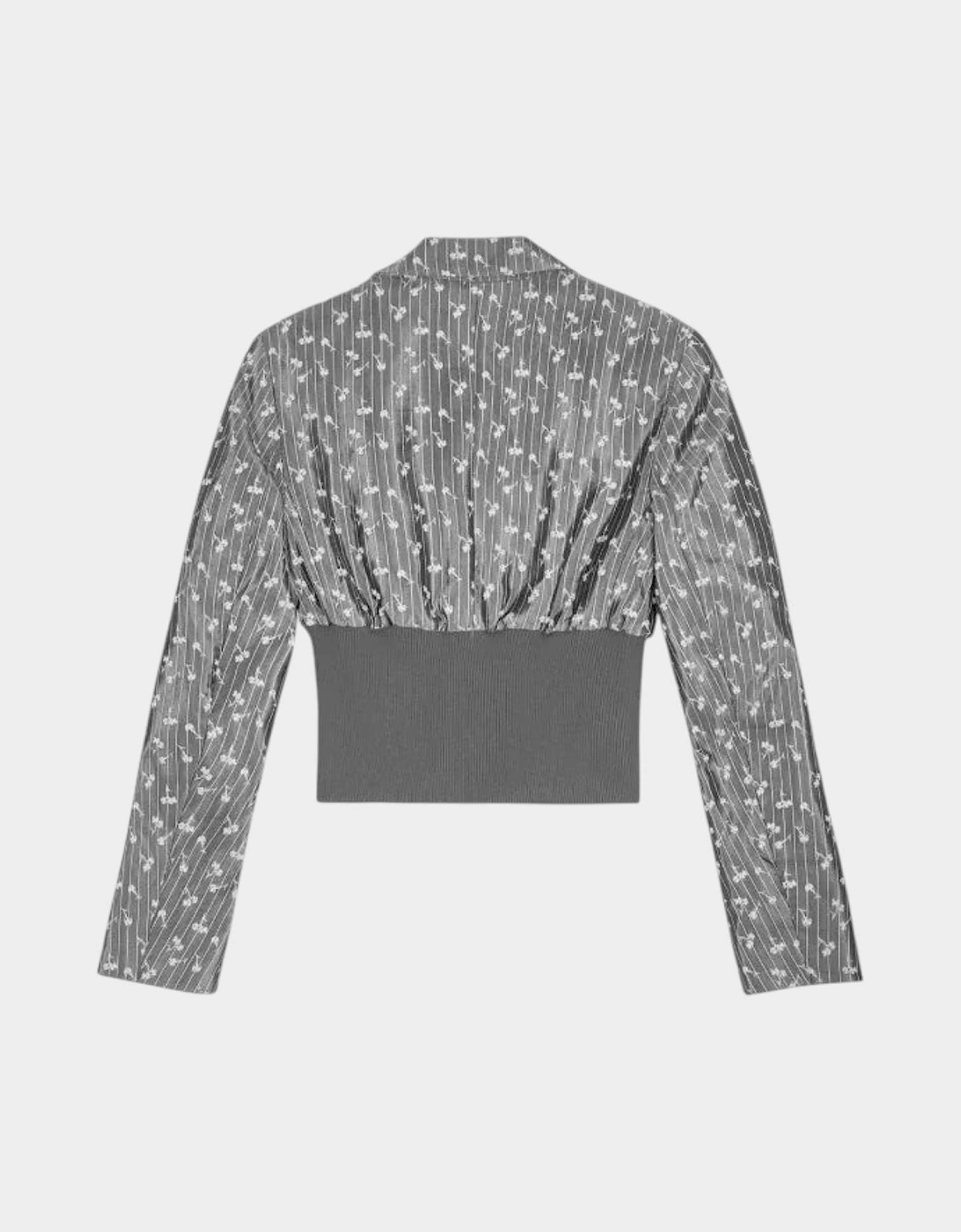 Jacquard Cropped Blazer Smoked Pearl Grey