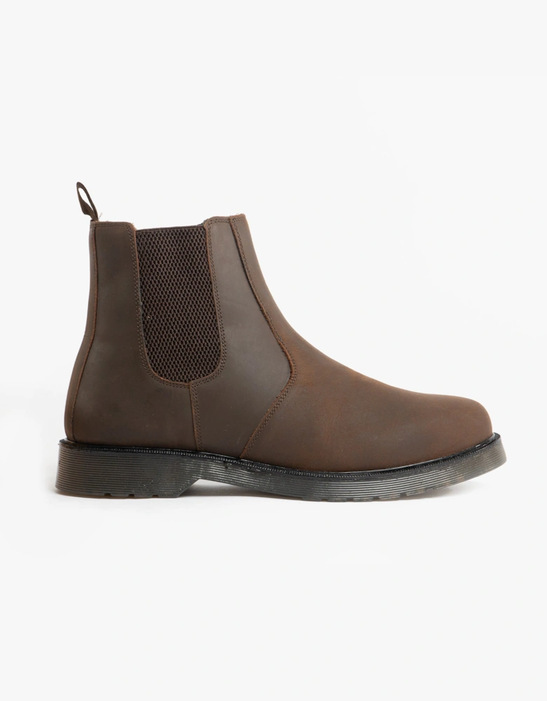 STB ELLIS Unisex Leather Air Cushioned Dealer Boots Waxy Brown