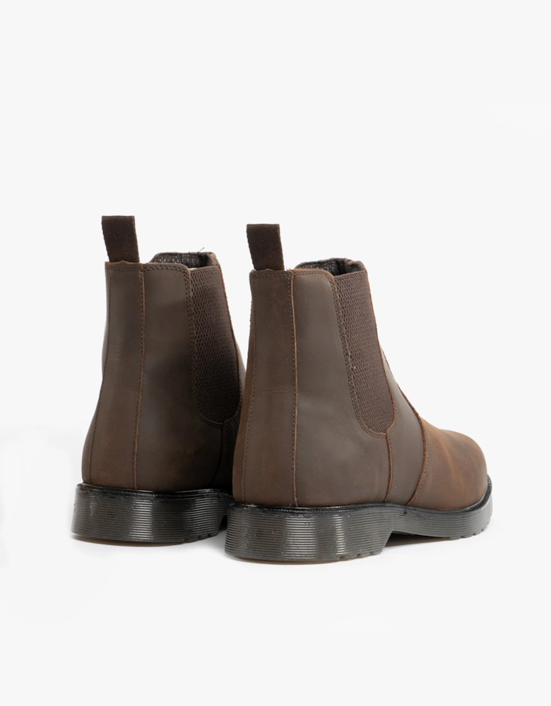 STB ELLIS Unisex Leather Air Cushioned Dealer Boots Waxy Brown
