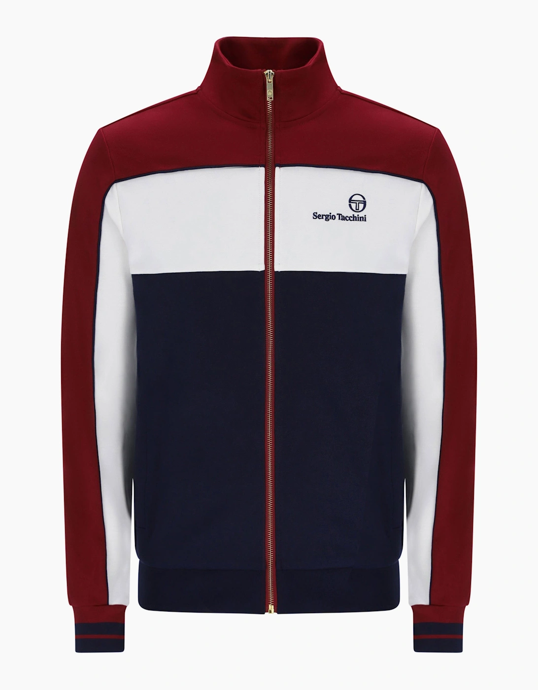Sergio Tacchini Men's Merlot/Gardenia/Maritime Blue Spiga Track Jacket - Image 3