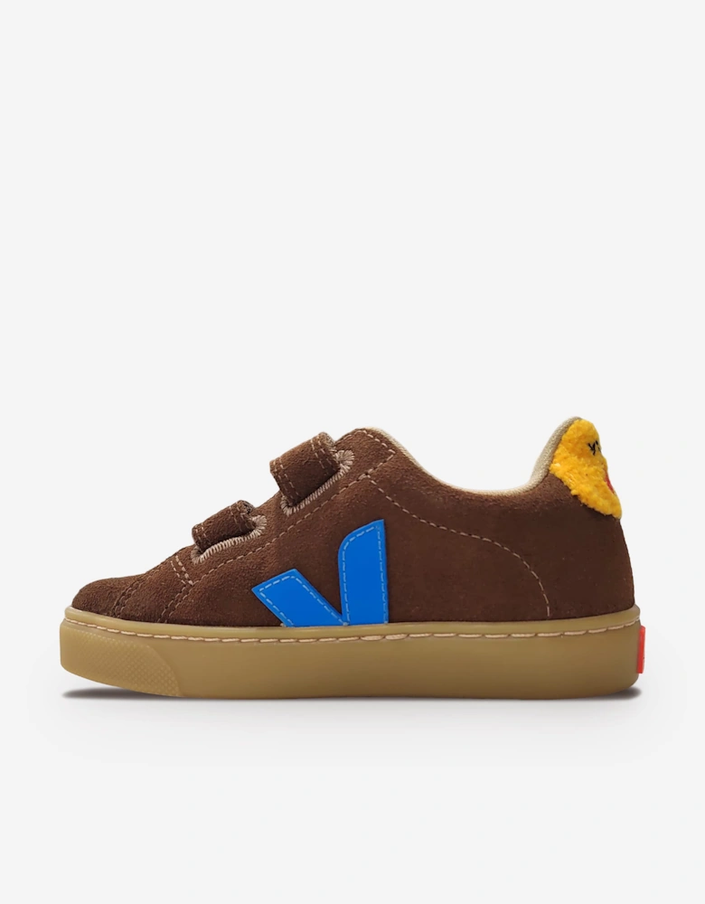 Veja Boys Suede Veja X Jelly Mallow Small Esplar Trainers in Brown