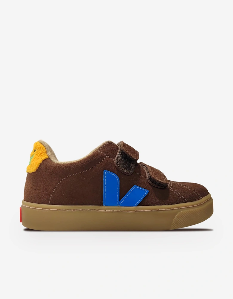 Veja Boys Suede Veja X Jelly Mallow Small Esplar Trainers in Brown