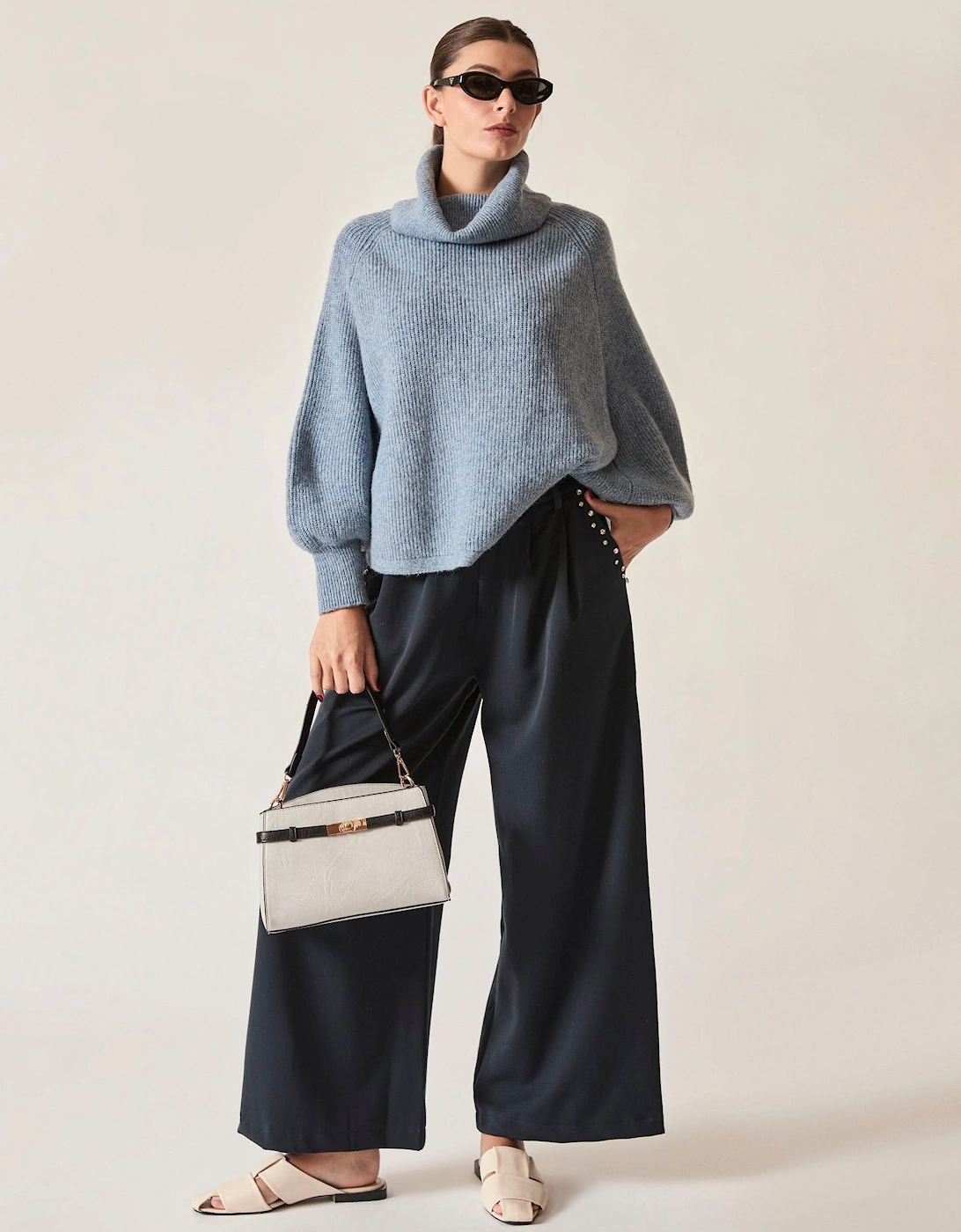 Navy Crystal Trim Trousers