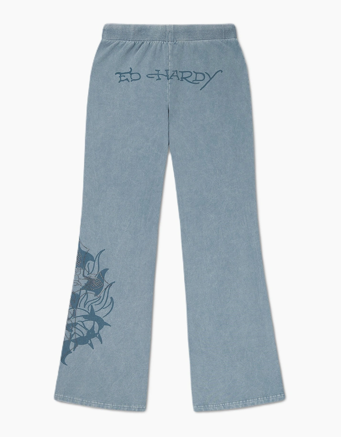 Ed Hardy Cross and Thorn Flared Women's Blue Joggers