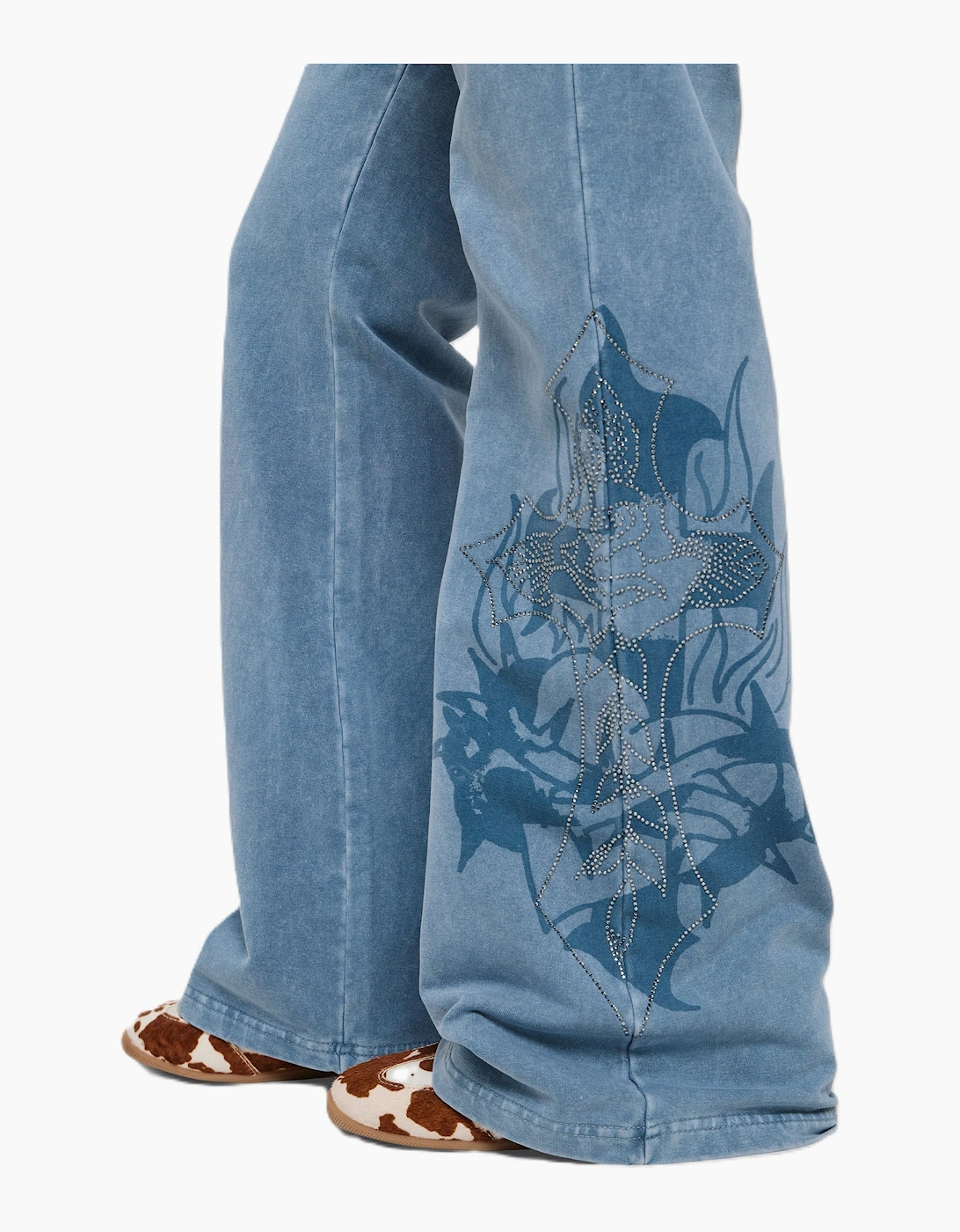 Ed Hardy Cross and Thorn Flared Women's Blue Joggers